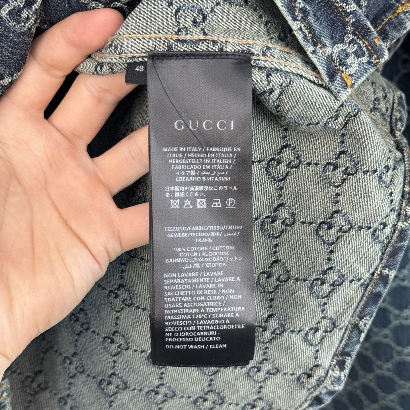 Gucci Gucci 古奇 GG monogram满印提花牛仔套装长袖衬衫