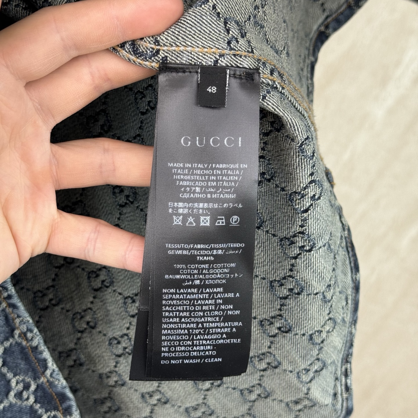 Gucci Gucci 古奇 GG monogram满印提花牛仔套装短袖衬衫