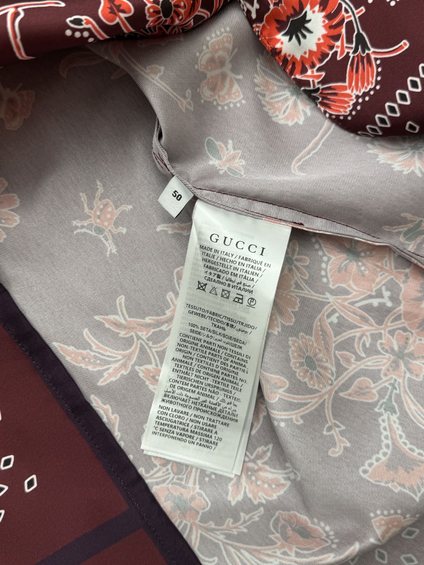 Gucci Gucci 古奇 红罂粟花卉古巴领满印套装短袖衬衫