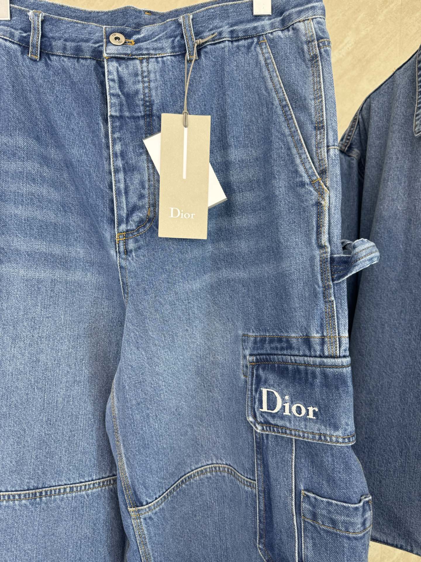Dior Dior 迪奥 字母标识刺绣水洗工装牛仔裤