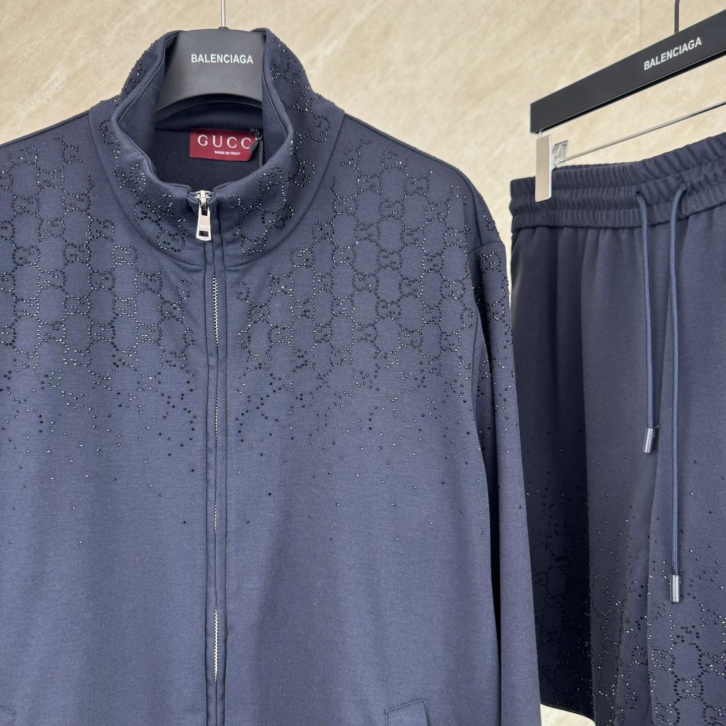Gucci gucci 古奇 26ss 烫钻拉链高领夹克外套