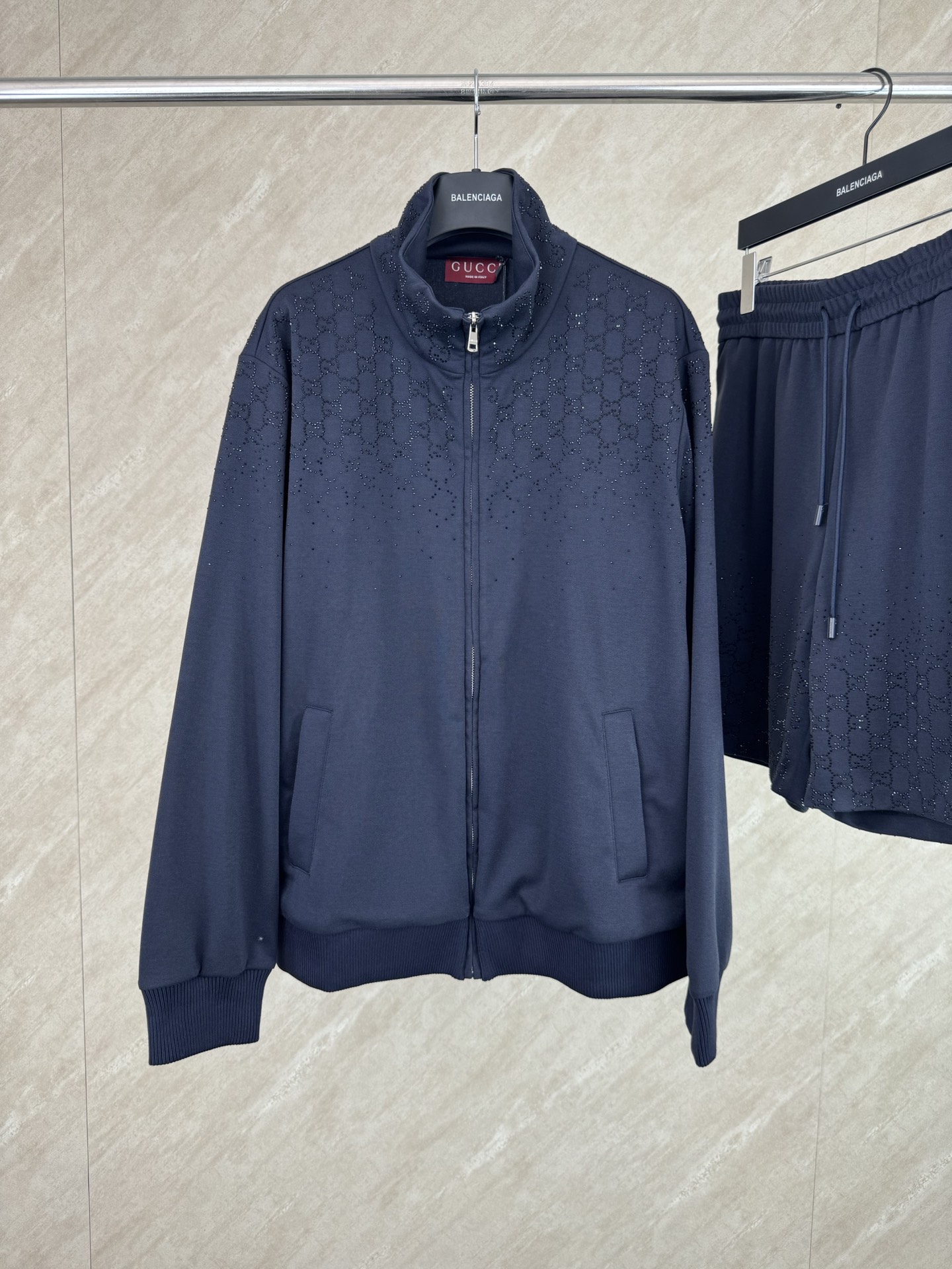 Gucci gucci 古奇 26ss 烫钻拉链高领夹克外套