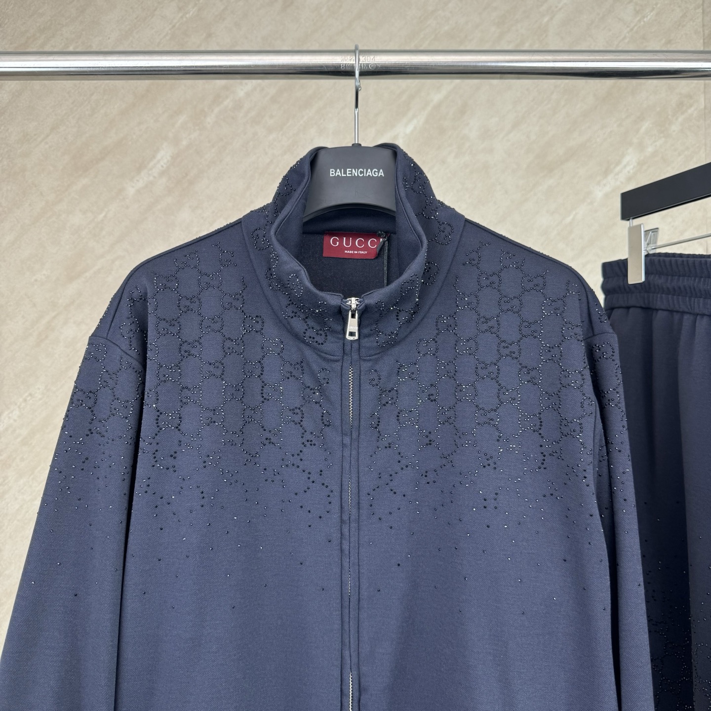 Gucci gucci 古奇 26ss 烫钻拉链高领夹克外套