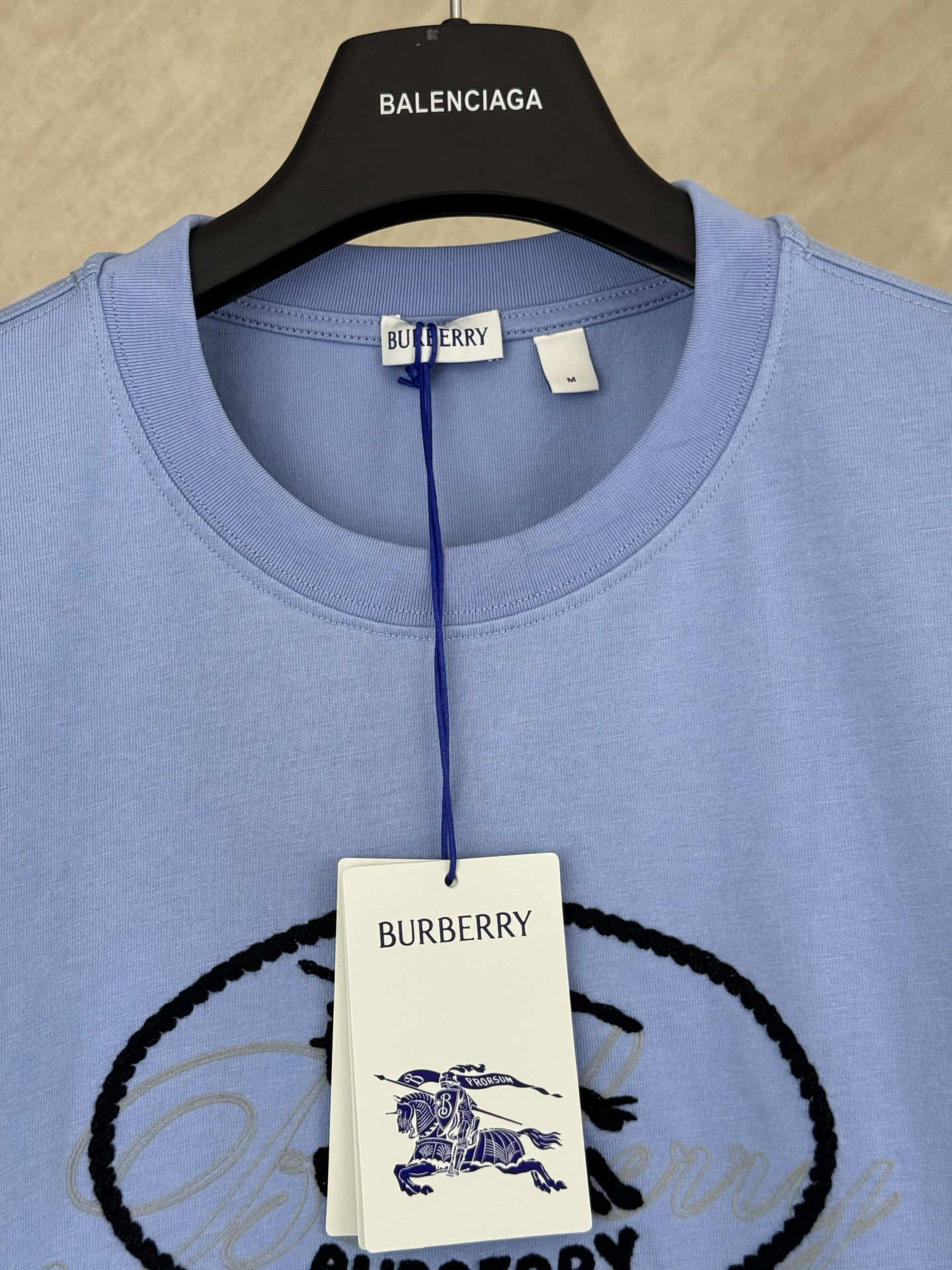 Burberry Burberry 巴宝莉 26ss新款植绒徽标骑士印章短袖T恤
