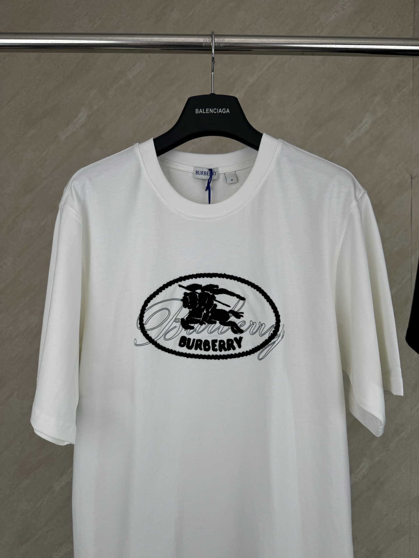 Burberry Burberry 巴宝莉 26ss新款植绒徽标骑士印章短袖T恤