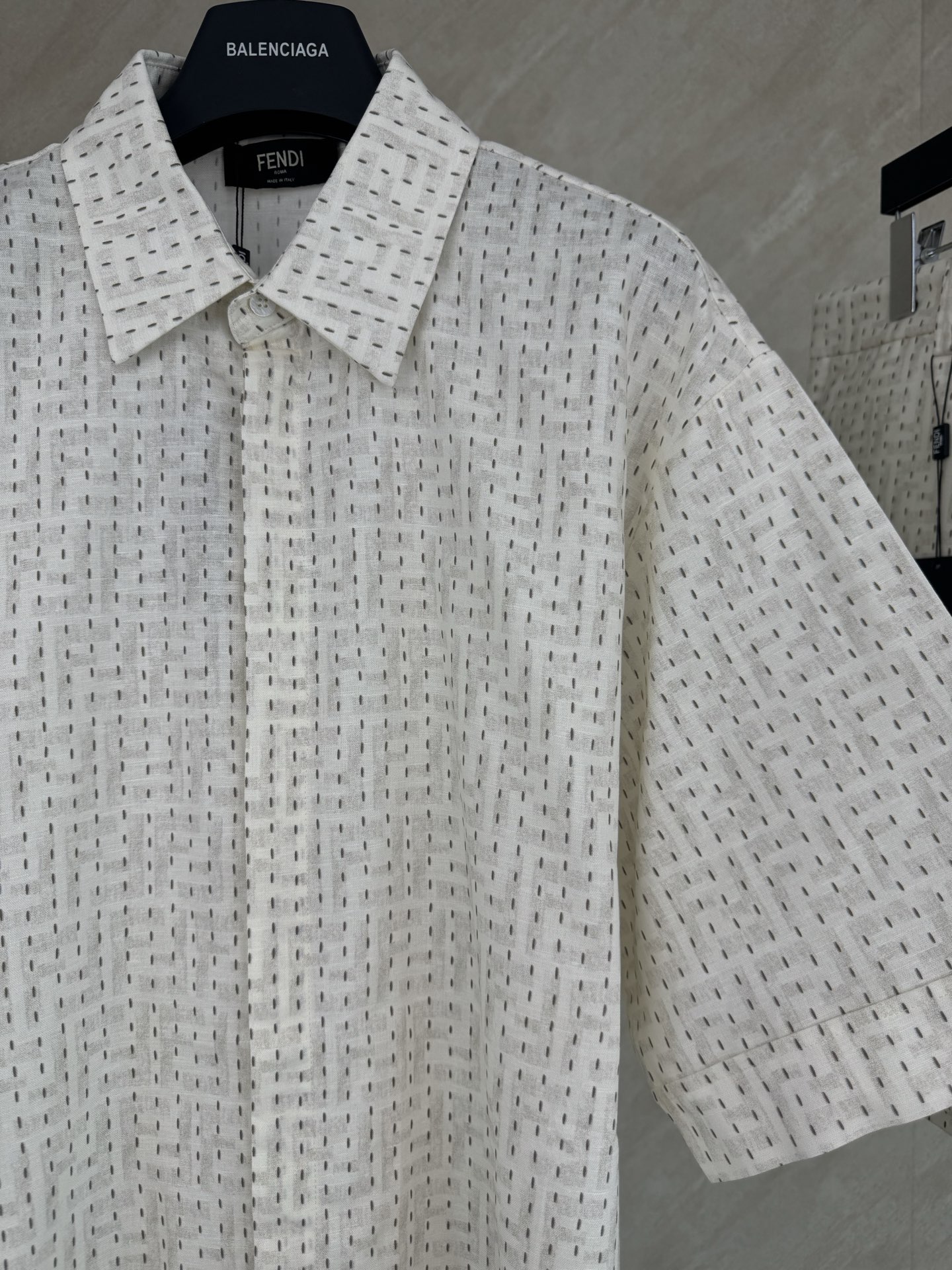 Fendi Fendi 芬迪 26春夏新款FF刺绣满印套装短袖衬衫