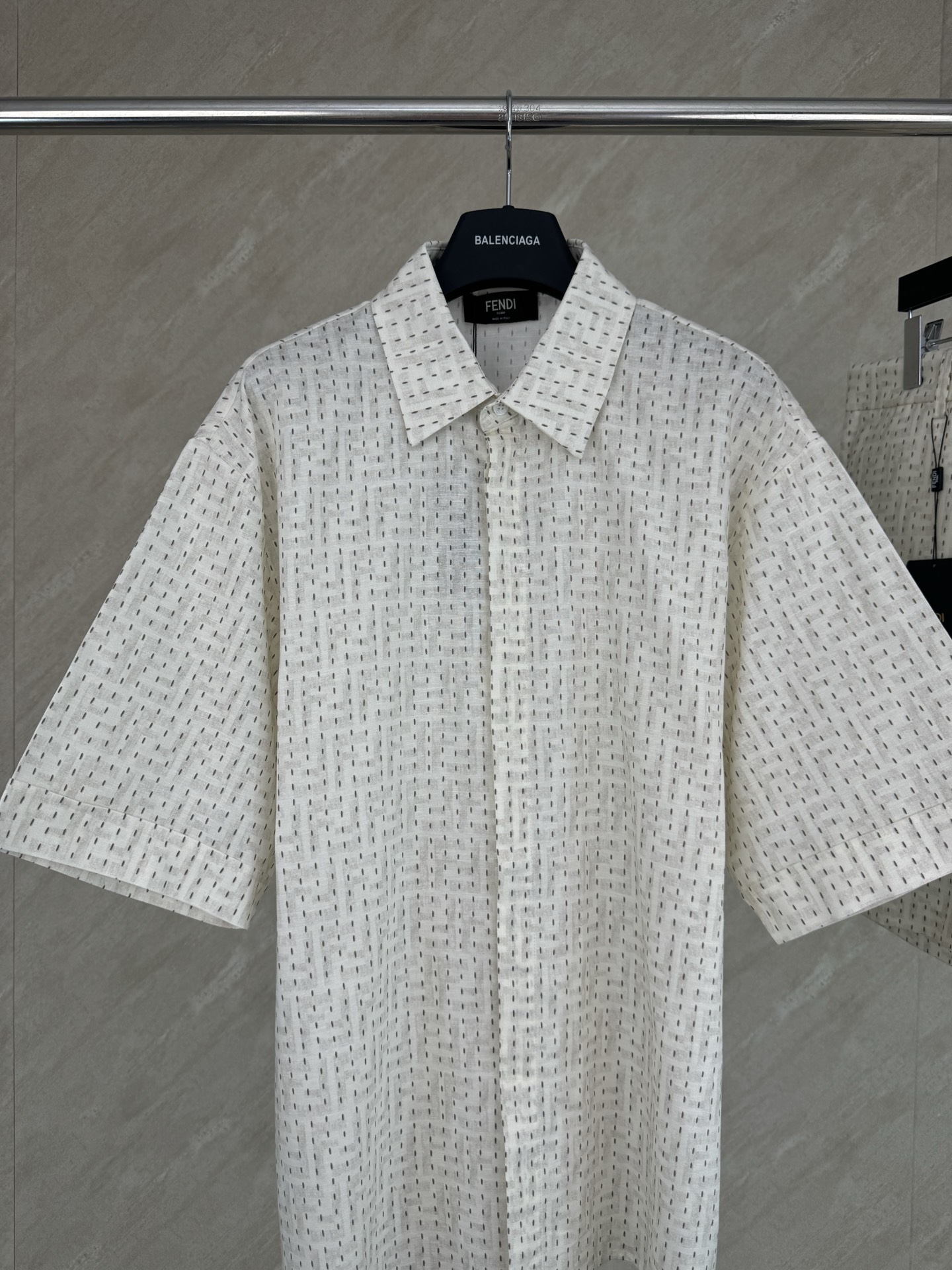 Fendi Fendi 芬迪 26春夏新款FF刺绣满印套装短袖衬衫