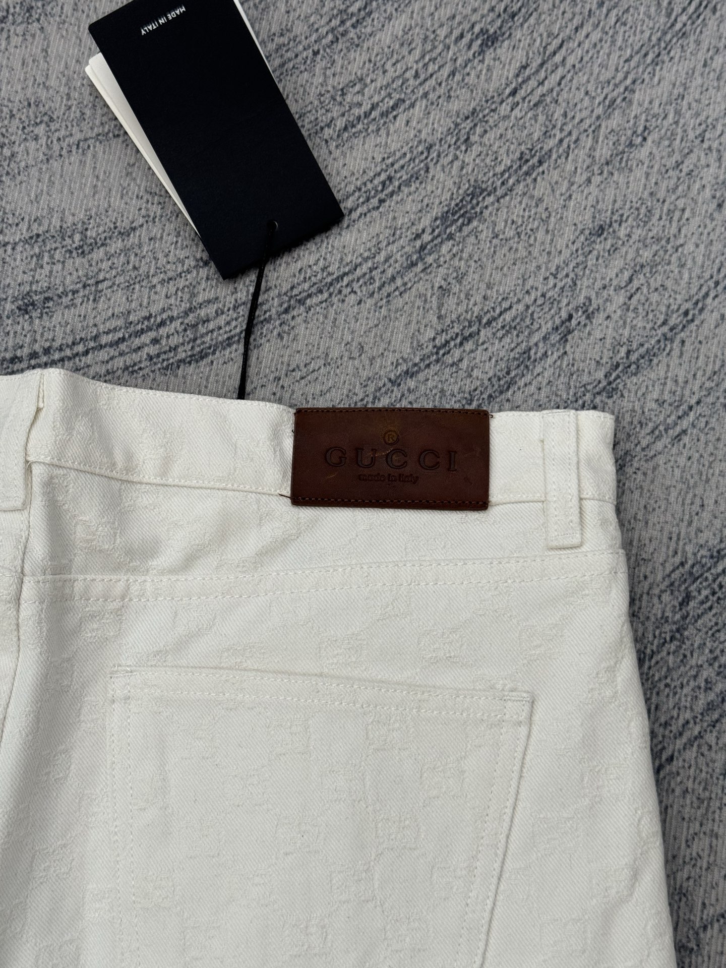 Gucci Gucci 古奇 双G提花满印翻领牛仔长裤