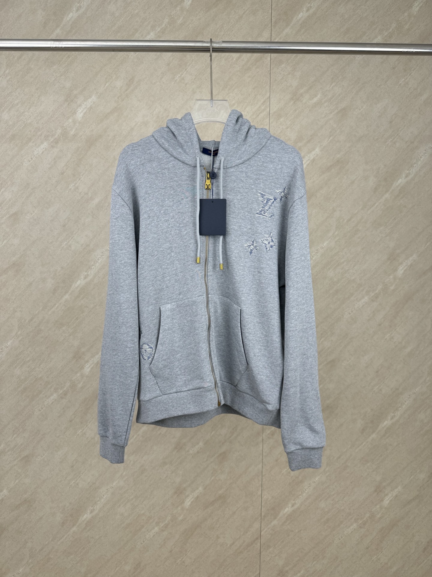 P205 1v 26FW Sudadera con capucha y cremallera con logo bordado tallas s m l xl