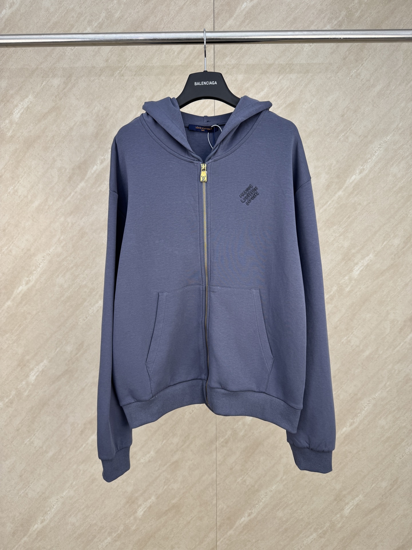 P210 1v 24FW Sudadera con capucha de punto con cremallera bordada tallas s m l xl