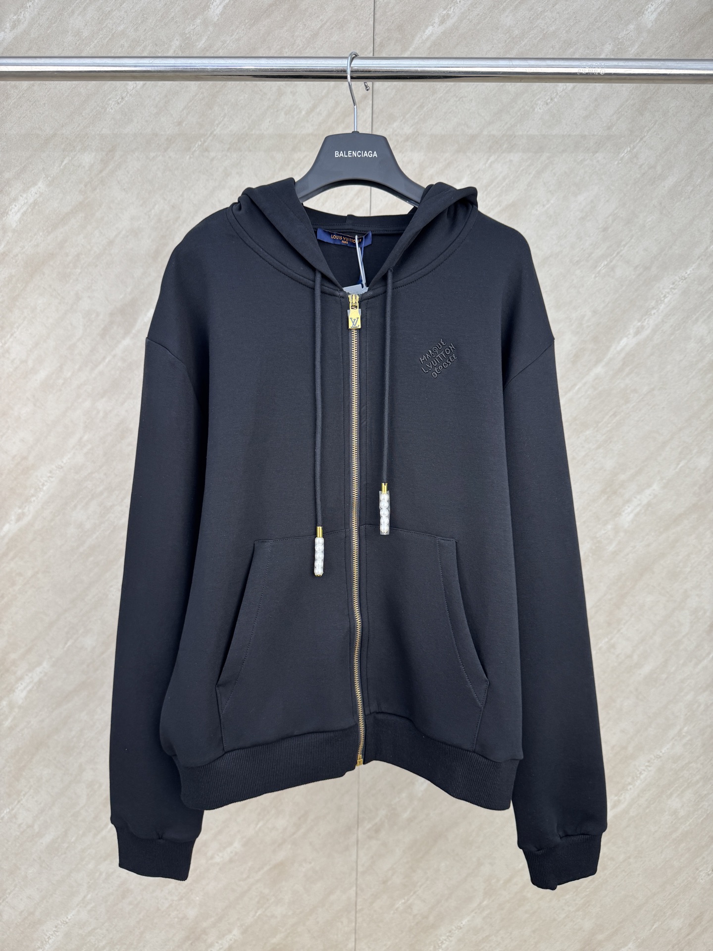 P210 1v 24FW Sudadera con capucha de punto con cremallera bordada tallas s m l xl