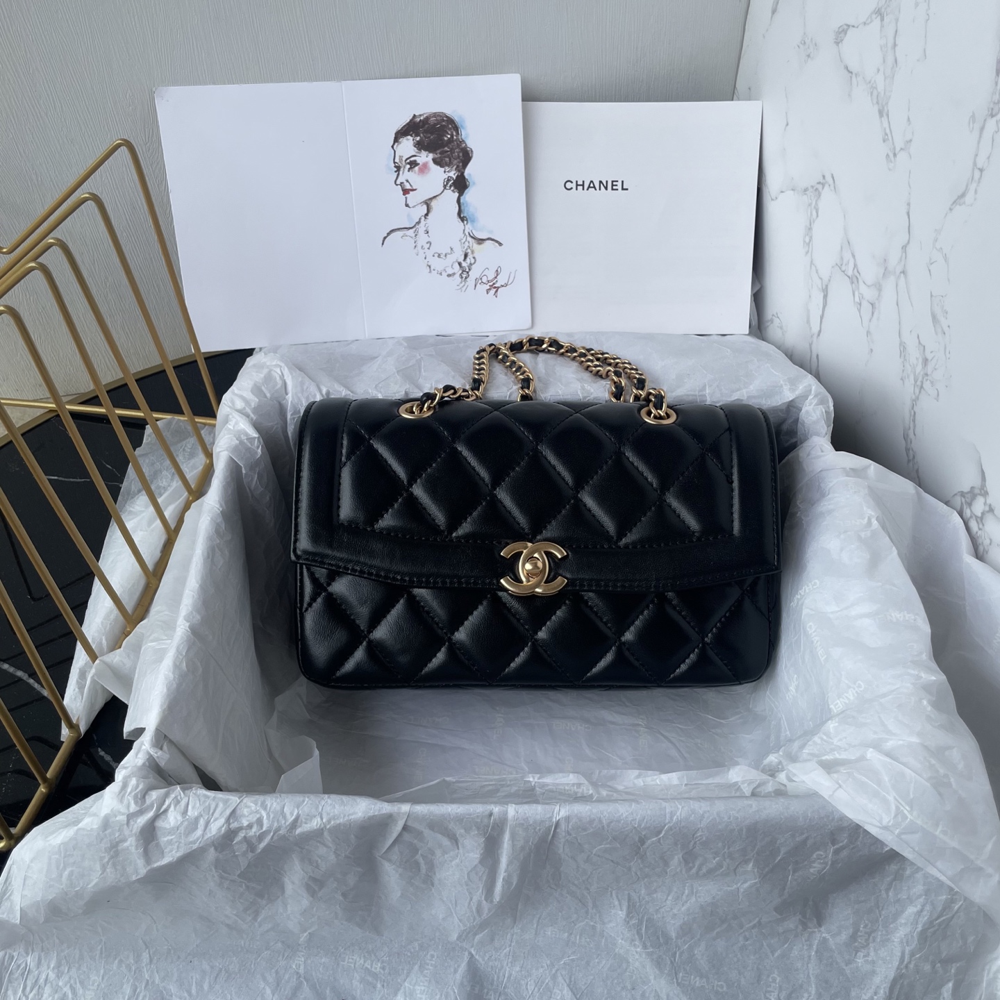 Chanel Style Black Leather Bag Lookbook Reference image 1