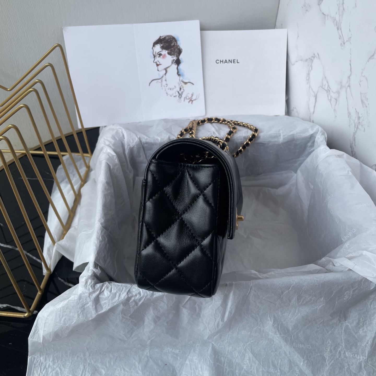 Chanel Style Black Leather Bag Lookbook Reference image 2