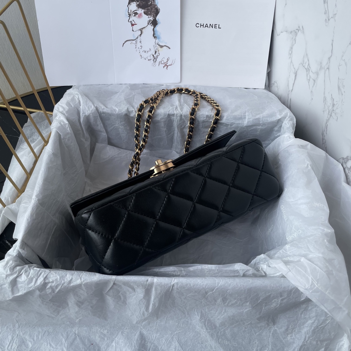 Chanel Style Black Leather Bag style reference detail image 3 from source 785822