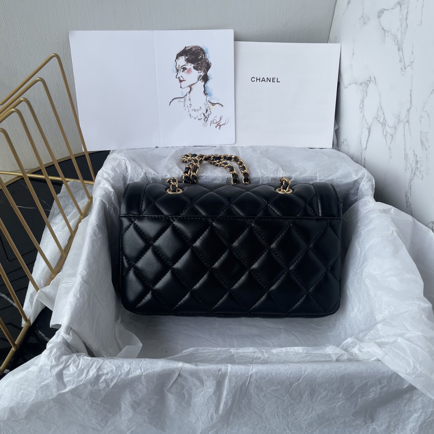 Chanel Style Black Leather Bag style reference detail image 4 from source 785822
