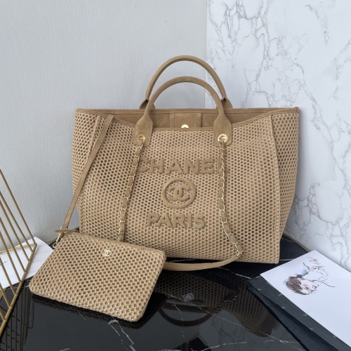 Chanel Raffia Beach Bag AS66941 - Summer Woven Tote with Linen Pouch 1 Chanel Raffia Beach Bag AS66941 - Summer Woven Tote with Linen Pouch
