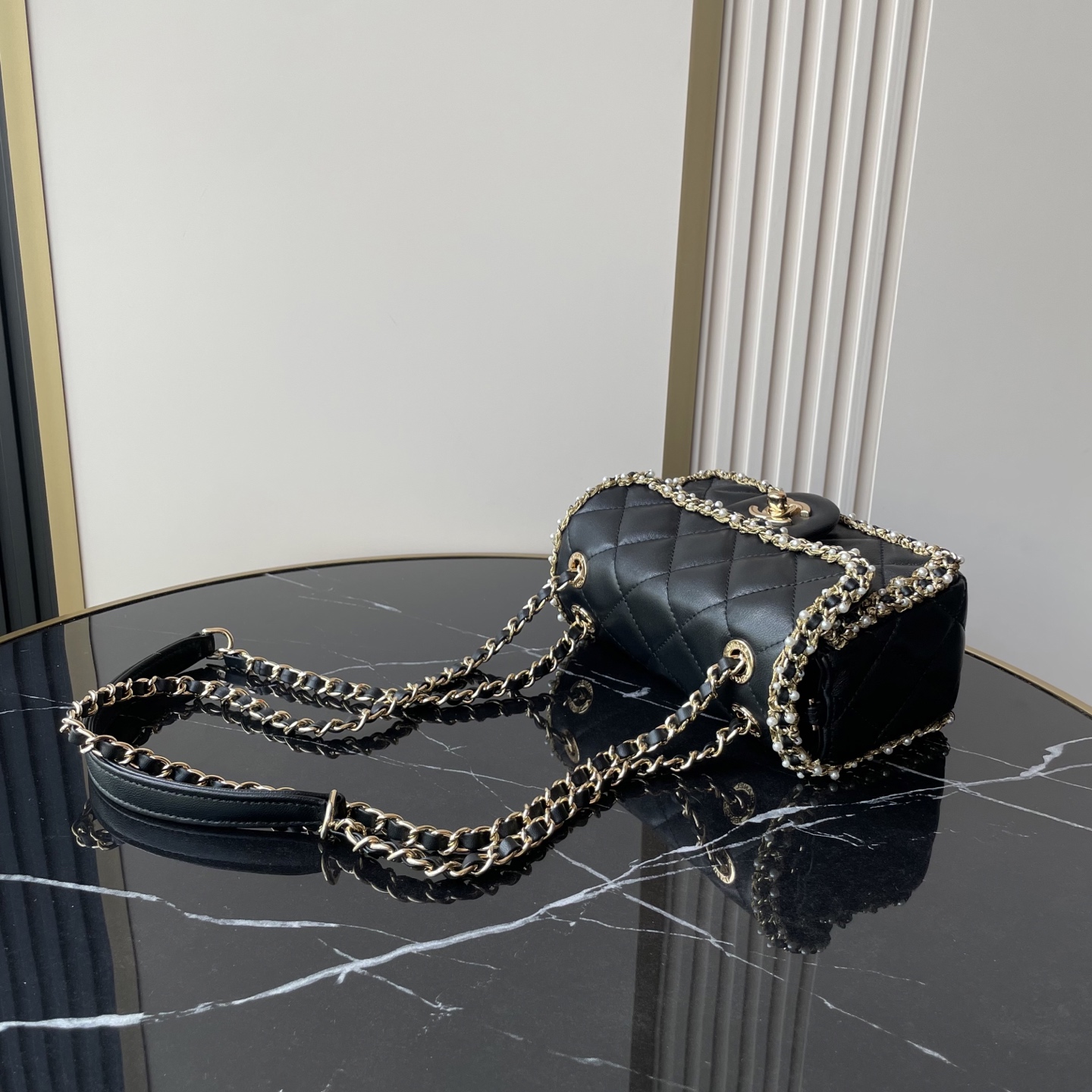 Chanel Style Leather Chain Bag Bags Chain Bag detail image 3 from source 770353