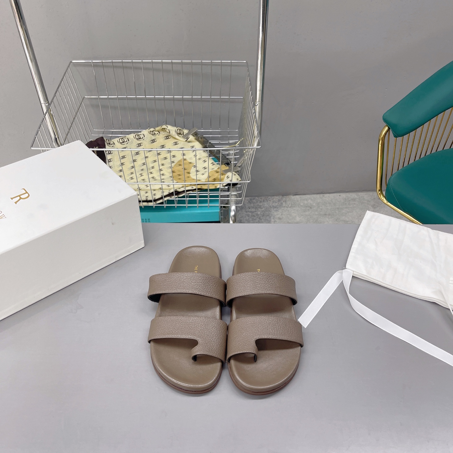 The Row leren sandalen met ronde neus importkwaliteit origineel geïmporteerd runderleer