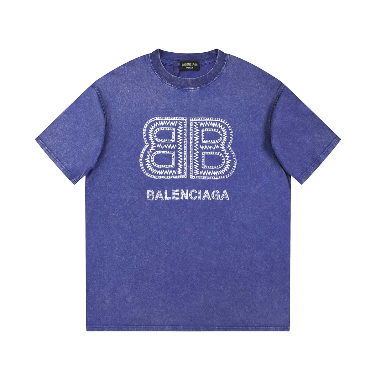 P115 Balenciaga camiseta de manga corta con estampado de letras - algodón puro de doble hilo 270g, proceso de lavado a …