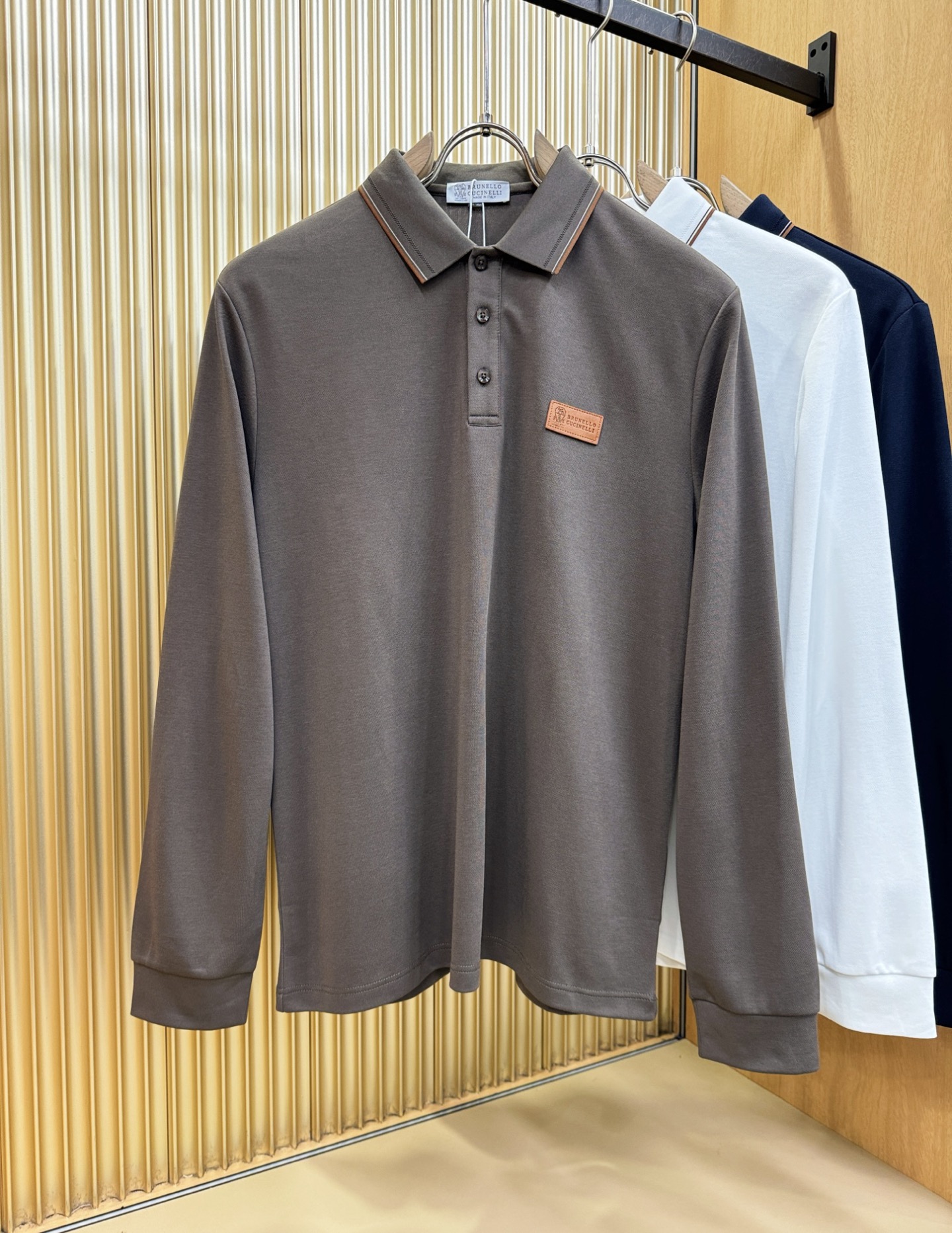 BC布鲁提 2025秋季新品，官网同步 经典大气百搭Polo领长袖T恤，顶级原版面料，质感细腻 超柔软亲