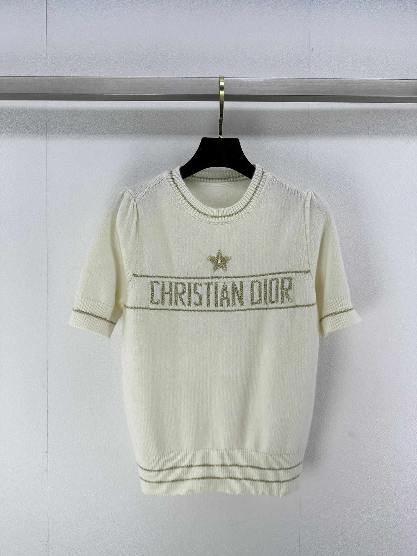 Dior Designer
 Kleidung T-Shirt Stickerei Herbst/Winter Kollektion Kurzarm