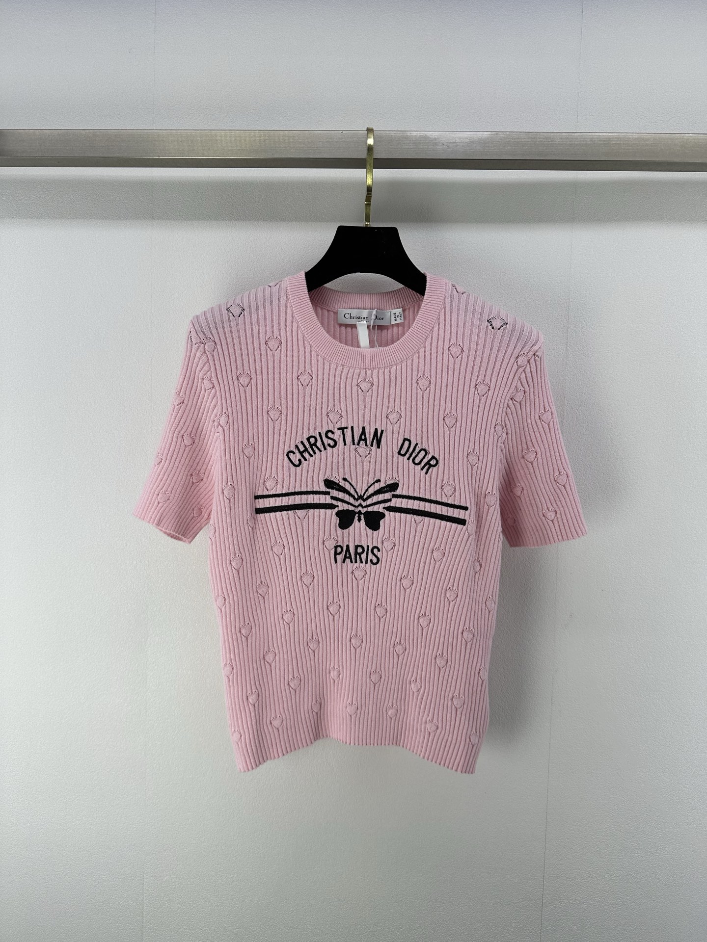 NO:333361,New details on Dio* 25 New summer knitted round neck short-sleeved classic 