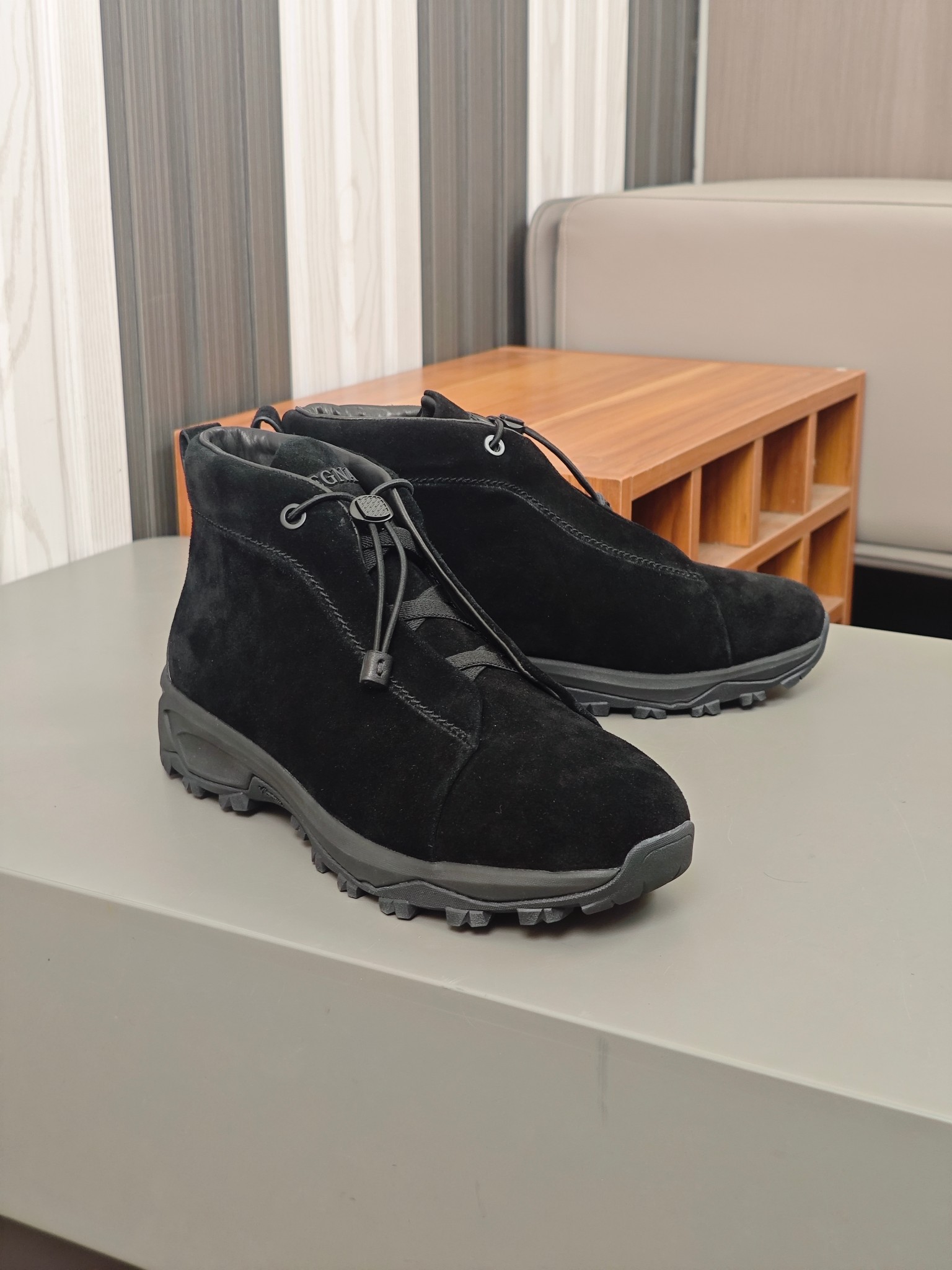 2024Nueva serie ZEGNA Zegna zapatos de los hombres de gamuza de alto estado Triple StitchMonte zapat