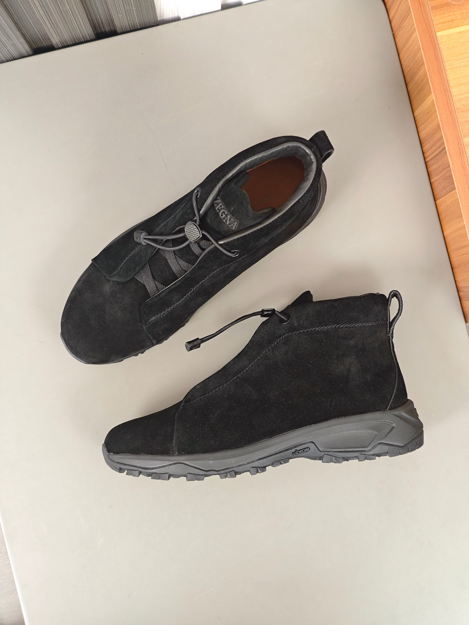 2024Nueva serie ZEGNA Zegna zapatos de los hombres de gamuza de alto estado Triple StitchMonte zapat