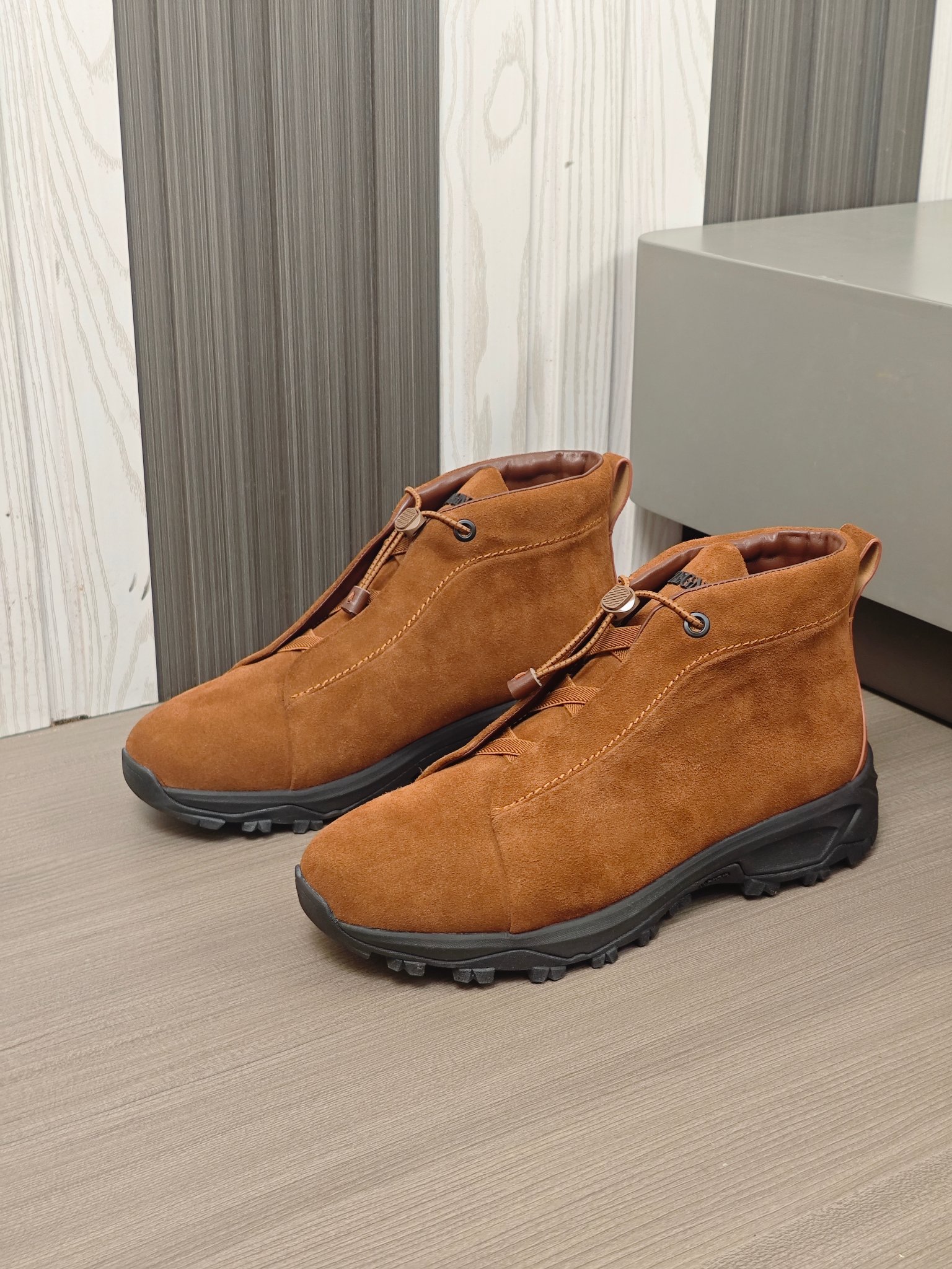 2024Nueva serie ZEGNA Zegna zapatos de los hombres de gamuza de alto estado Triple StitchMonte zapat