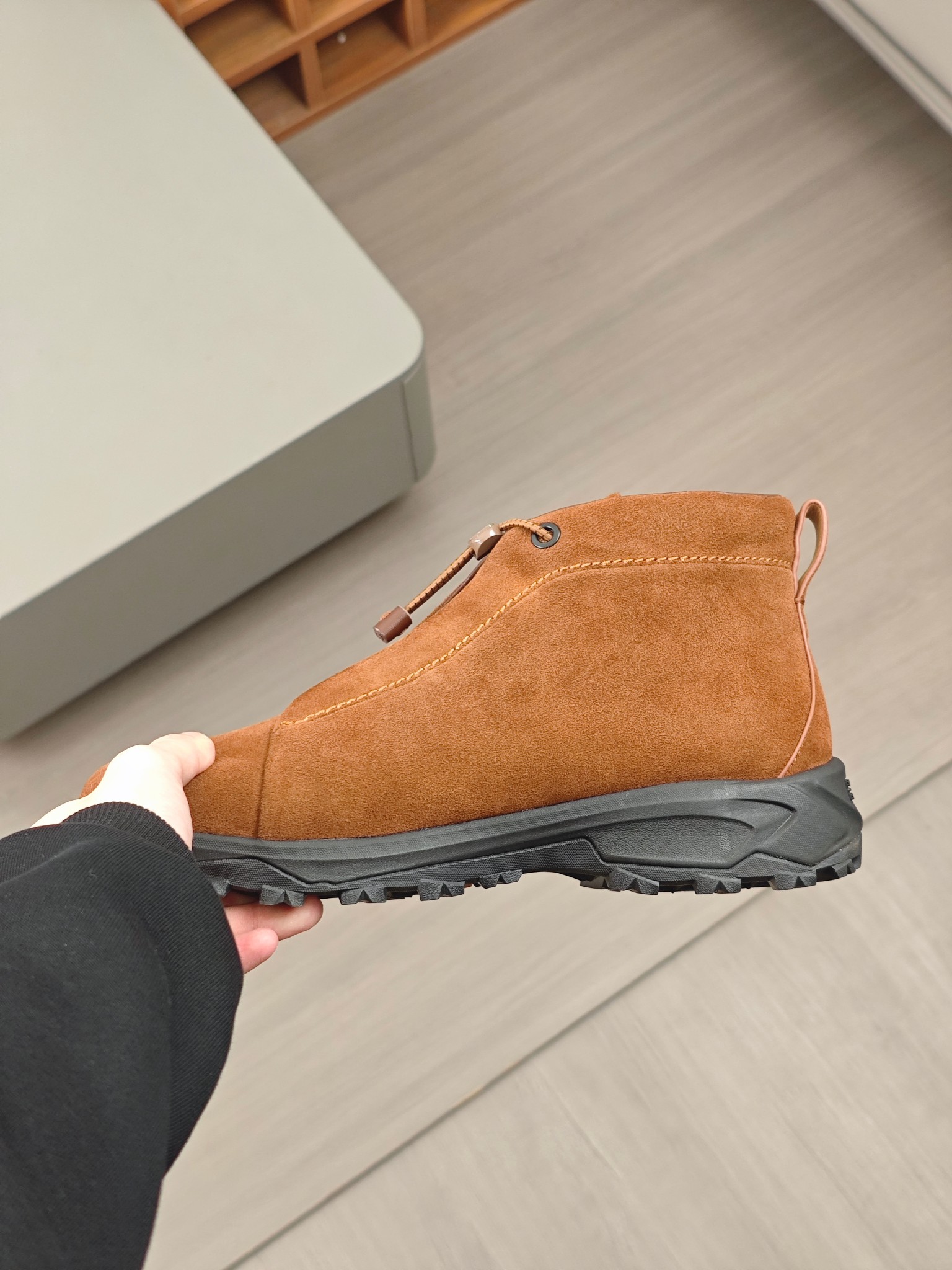 2024Nueva serie ZEGNA Zegna zapatos de los hombres de gamuza de alto estado Triple StitchMonte zapat