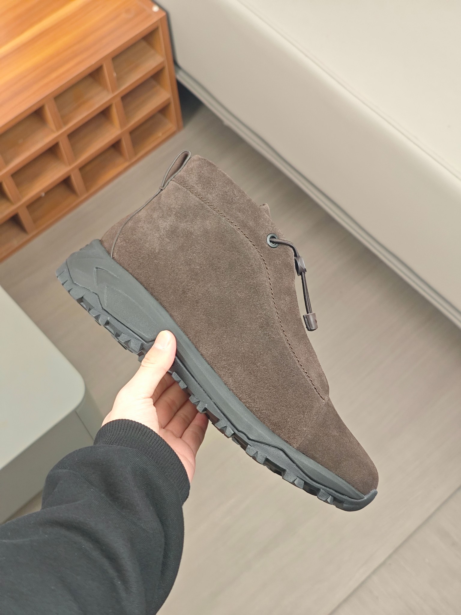 2024Nueva serie ZEGNA Zegna zapatos de los hombres de gamuza de alto estado Triple StitchMonte zapat