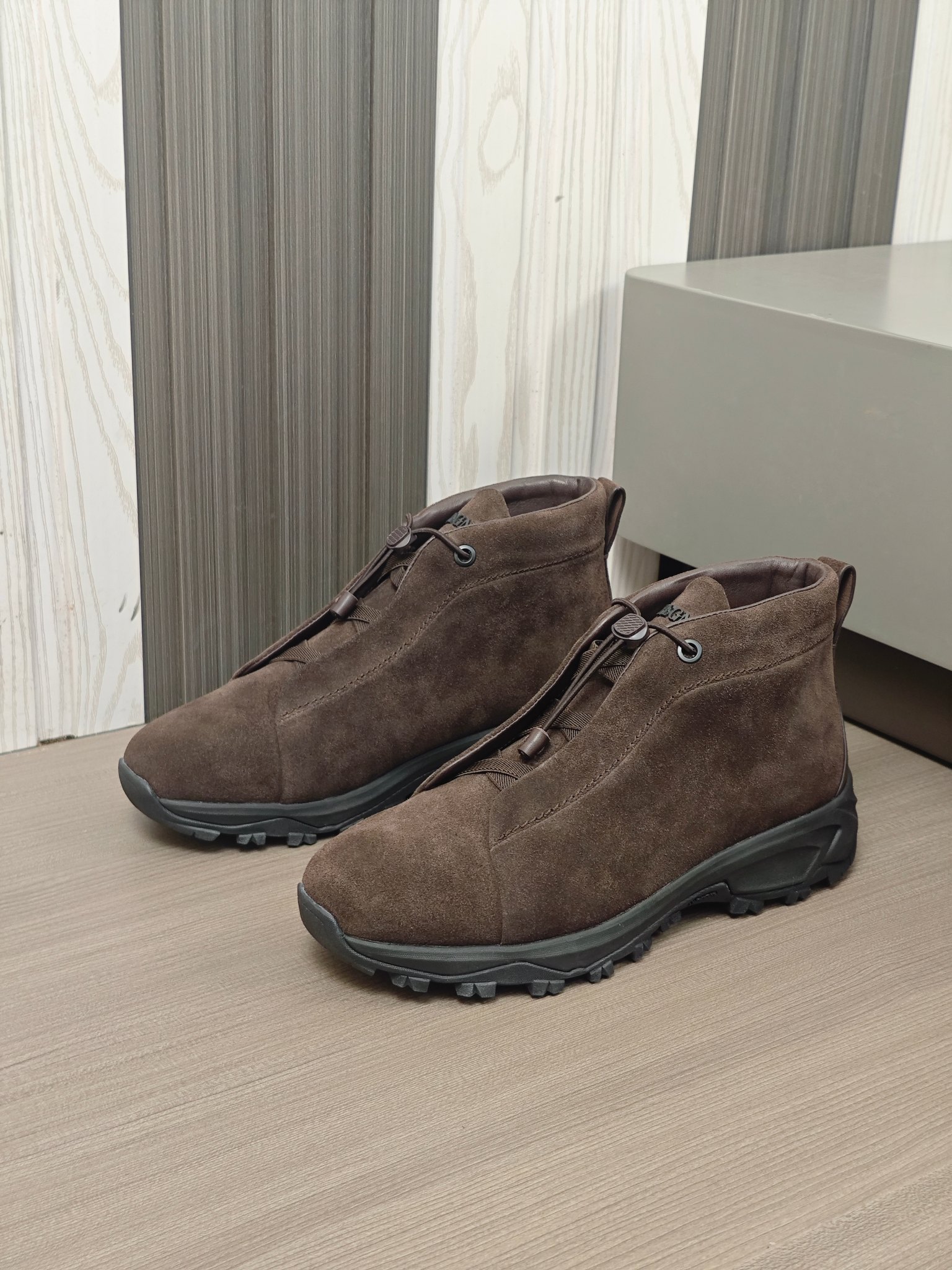 2024Nueva serie ZEGNA Zegna zapatos de los hombres de gamuza de alto estado Triple StitchMonte zapat