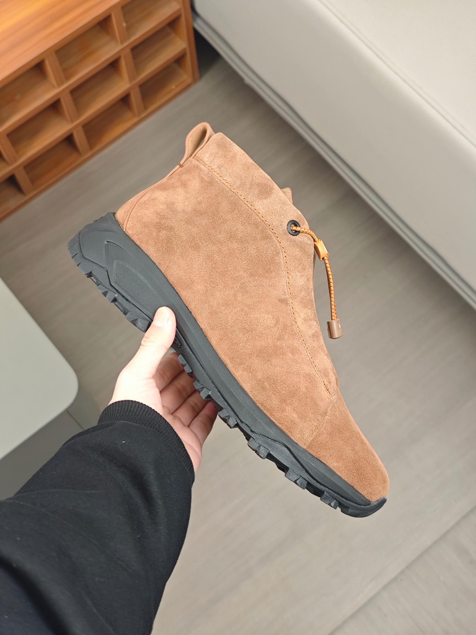2024Nueva serie ZEGNA Zegna zapatos de los hombres de gamuza de alto estado Triple StitchMonte zapat