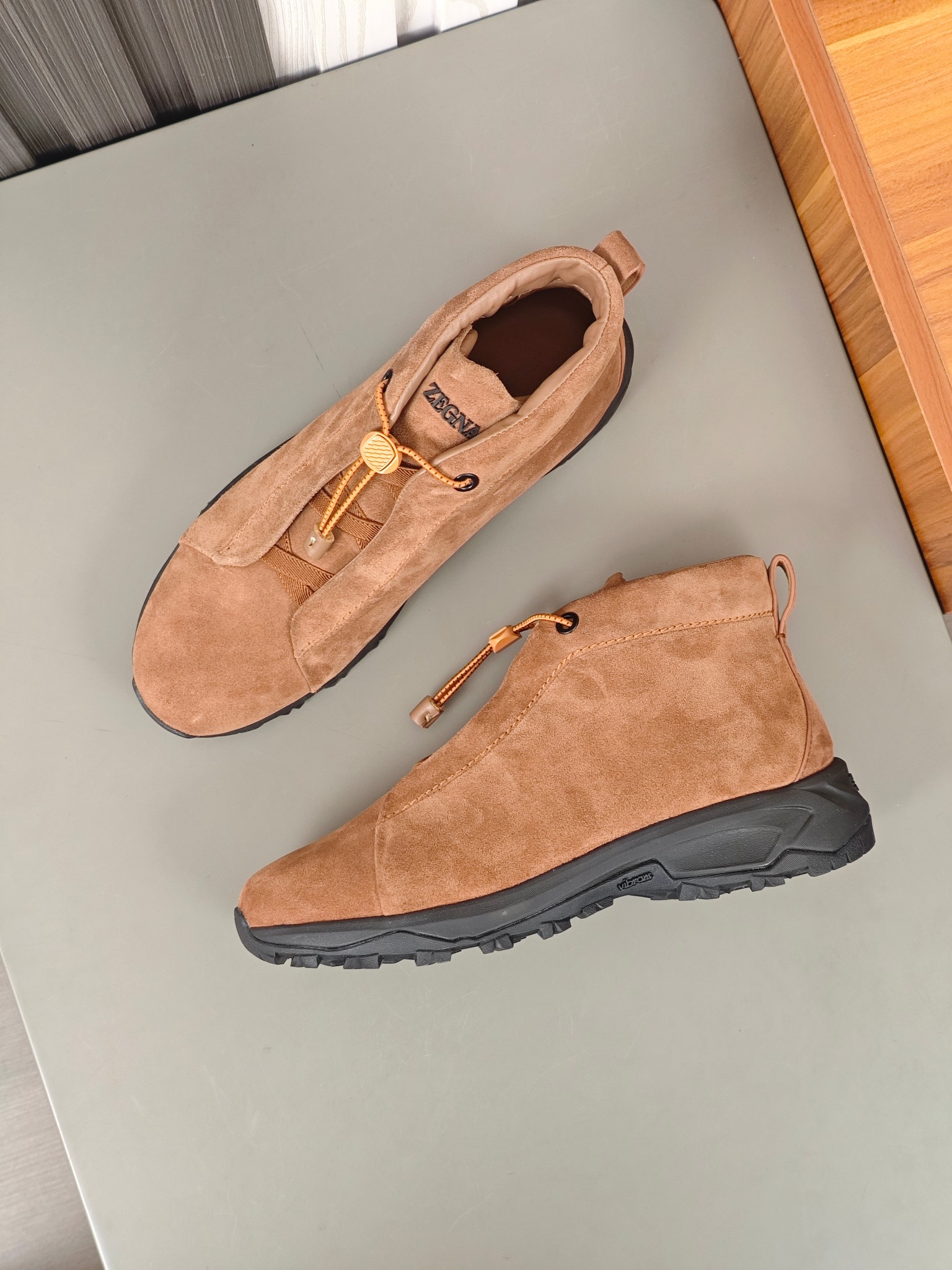 2024Nueva serie ZEGNA Zegna zapatos de los hombres de gamuza de alto estado Triple StitchMonte zapat