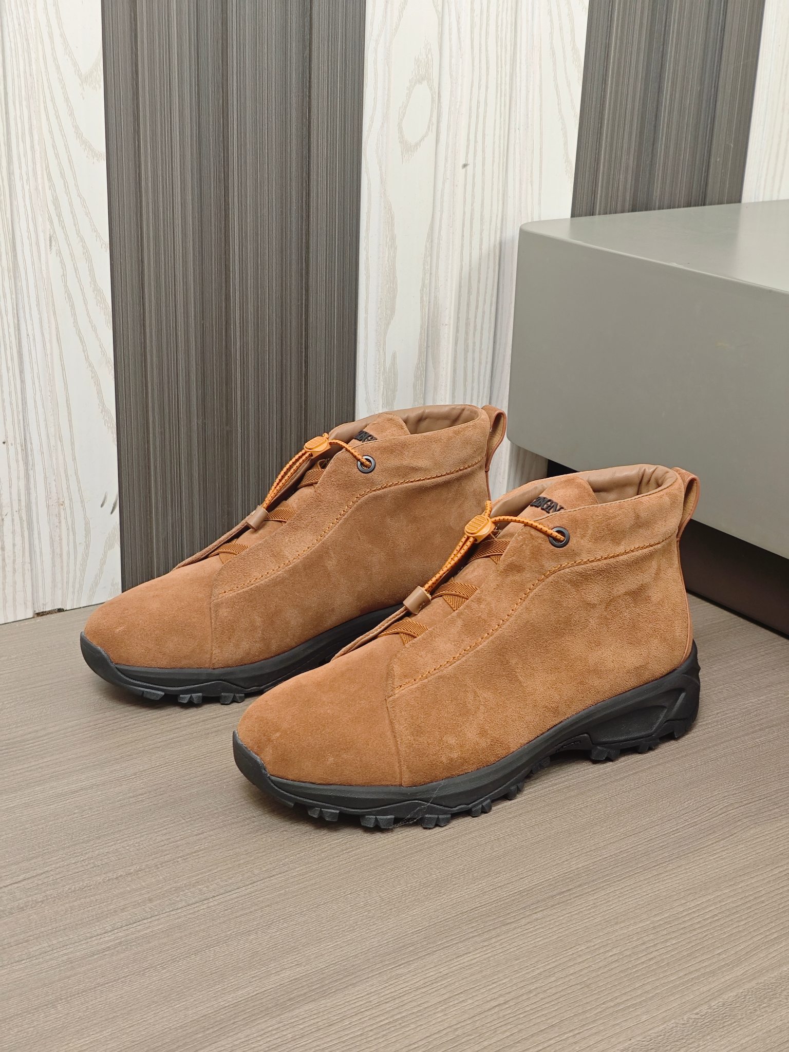 2024Nueva serie ZEGNA Zegna zapatos de los hombres de gamuza de alto estado Triple StitchMonte zapat