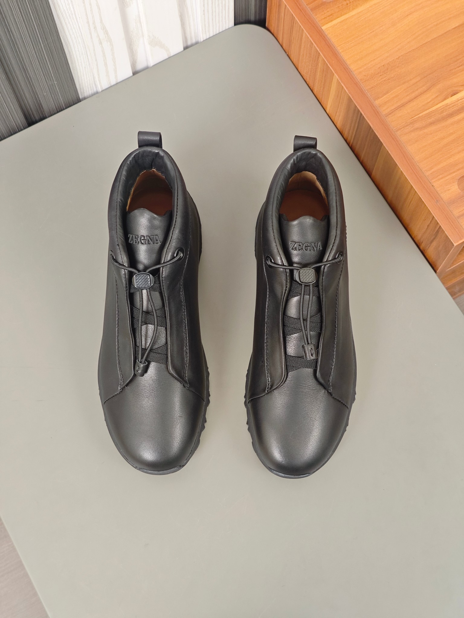 2024Nueva serie ZEGNA Zegna zapatos de los hombres de gamuza de alto estado Triple StitchMonte zapat