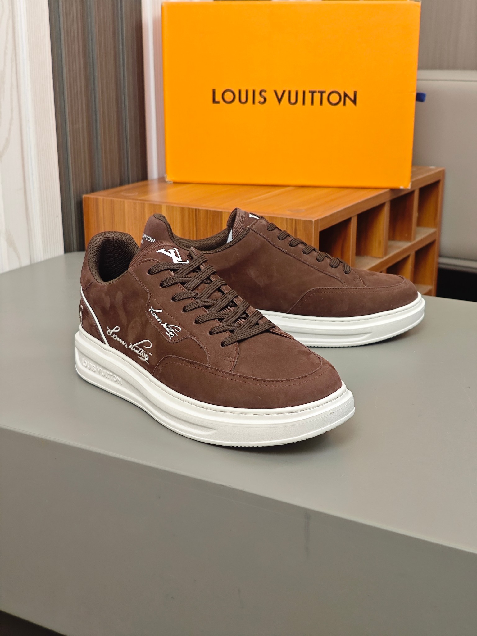 [Louis Vuitton] Louis Vuitton - Calidad de gama alta Original único - Parte superior: cuero de becer