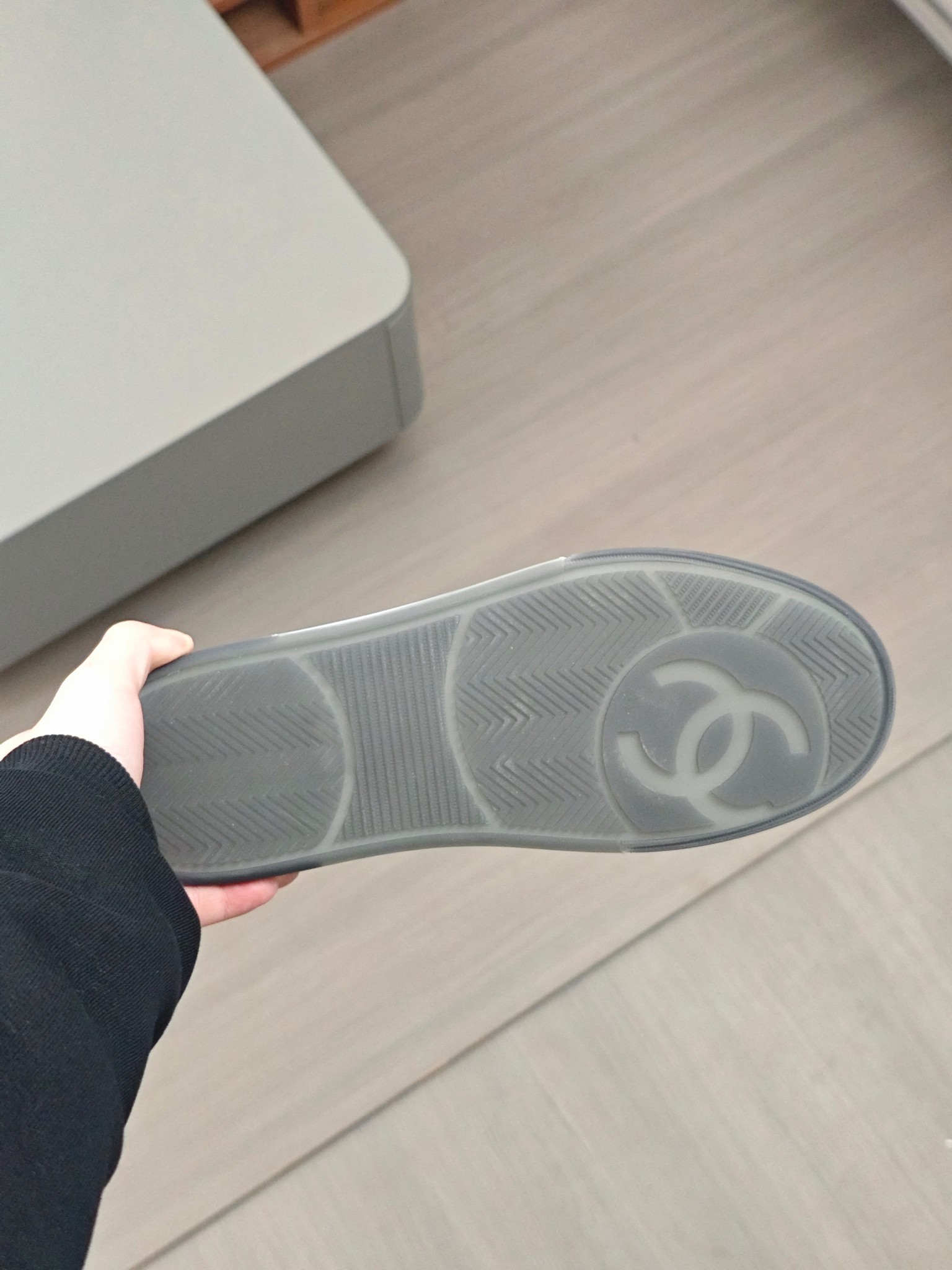 [CHANEL] CHANEL P300-Calidad de gama alta Original solo-parte superior: cuero de becerro de seda, pe