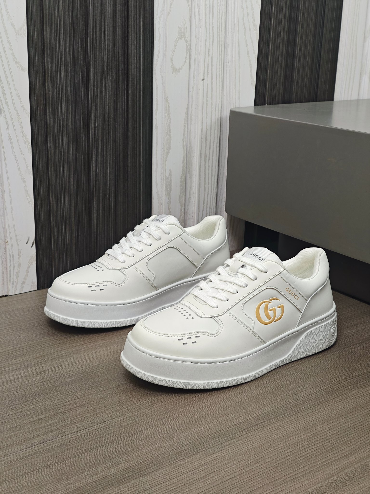 [Gucci] Gucci - Calidad de gama alta Original único - Parte superior: cuero de becerro Napa, cuero d