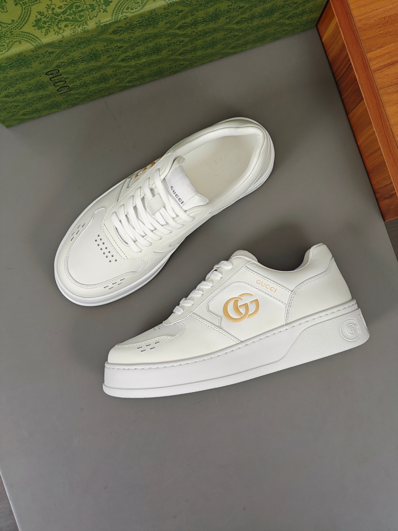 [Gucci] Gucci - Calidad de gama alta Original único - Parte superior: cuero de becerro Napa, cuero d
