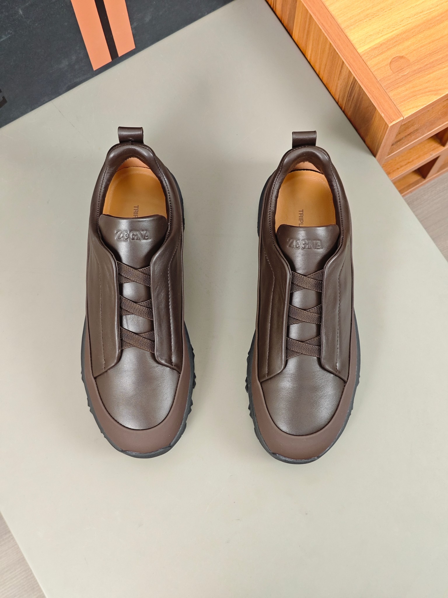 2024Nueva ColecciónZEGNA Zegna Zapatos para hombrePiel Triple PuntadaMonte Luxury Loafers Newest Run