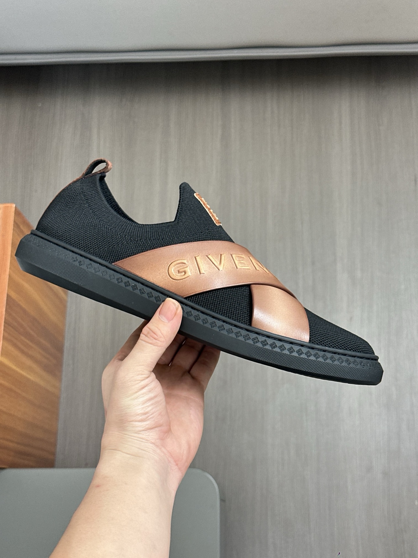 Givenchy G Set Low-Top Sneakers in Black Knit with Logo Strap 6 i1745935250224 2824 0 3
