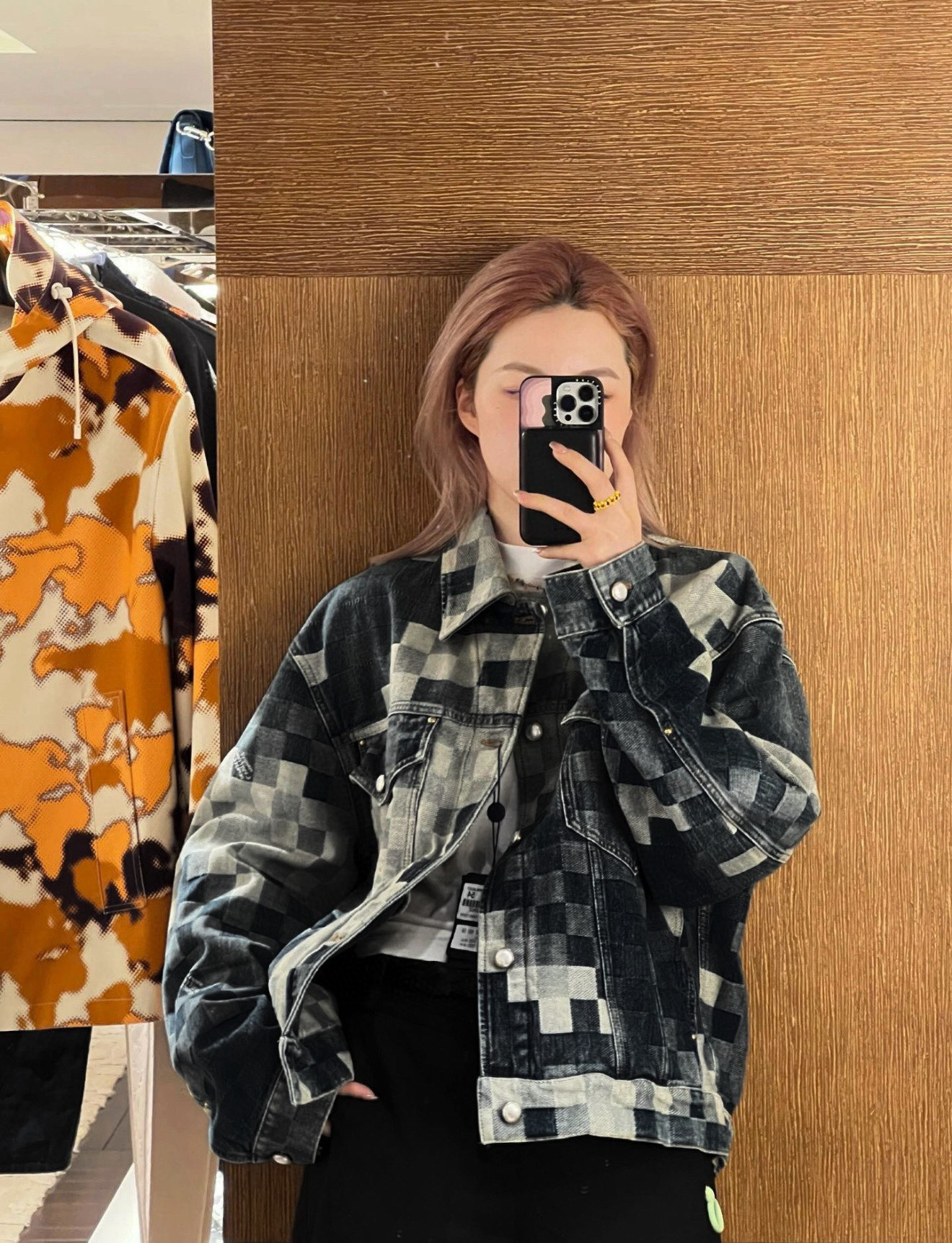 Louis Vuitton 黑马赛克 牛仔套装服装 8