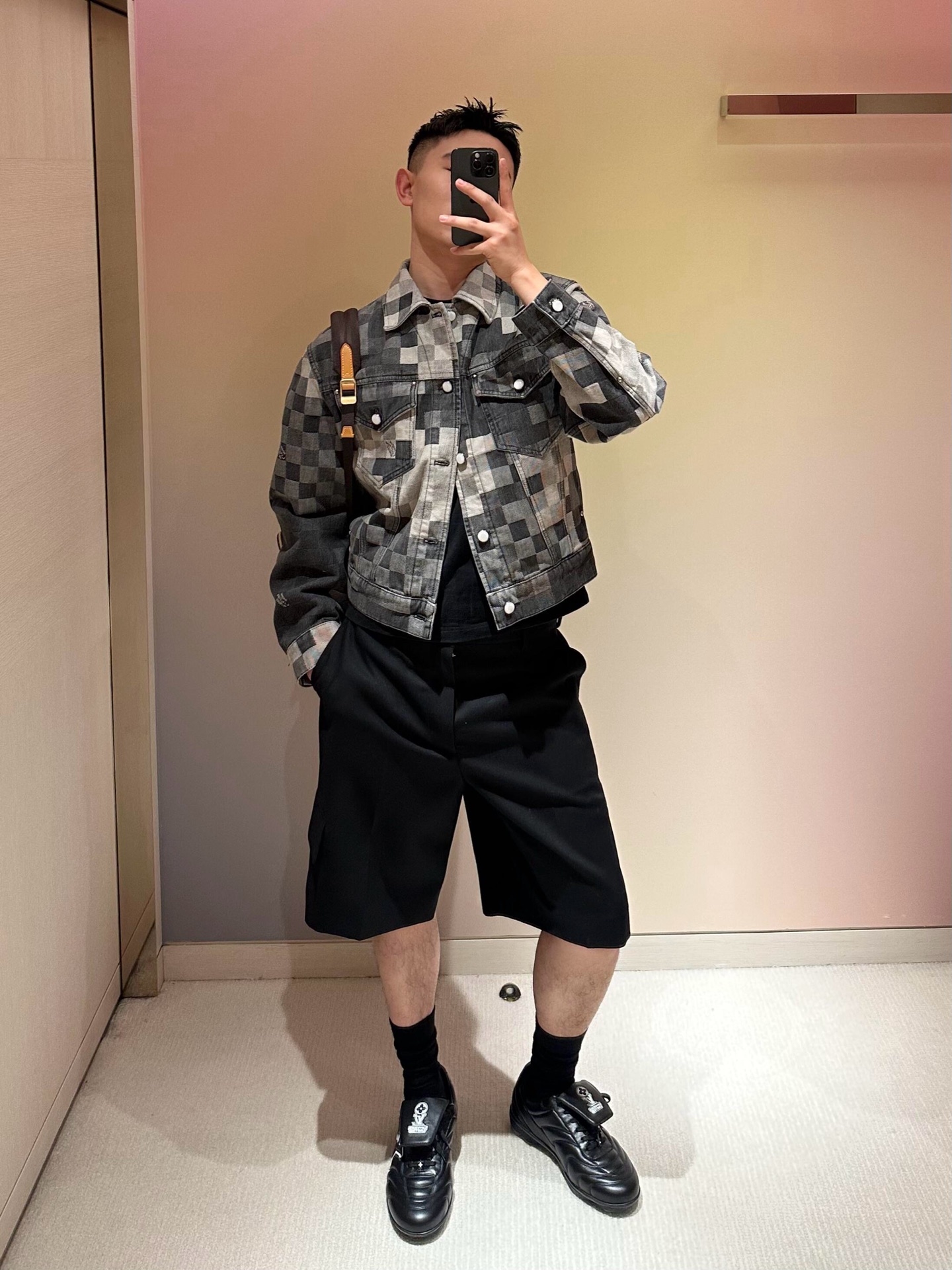 Louis Vuitton 黑马赛克 牛仔套装服装 2