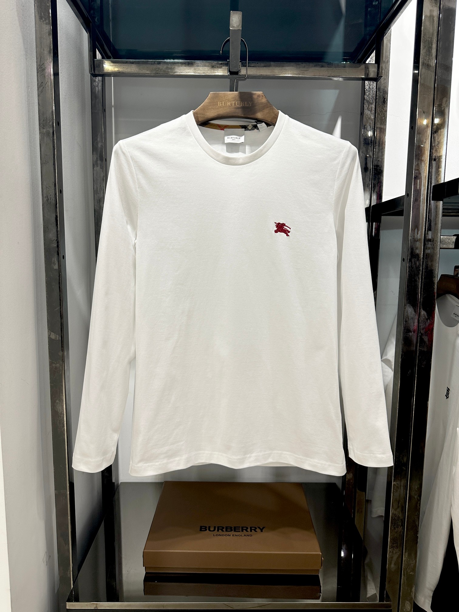 Burberry New
 Clothing T-Shirt Only sell high-quality
 White Embroidery Men Cotton Fall Collection Long Sleeve