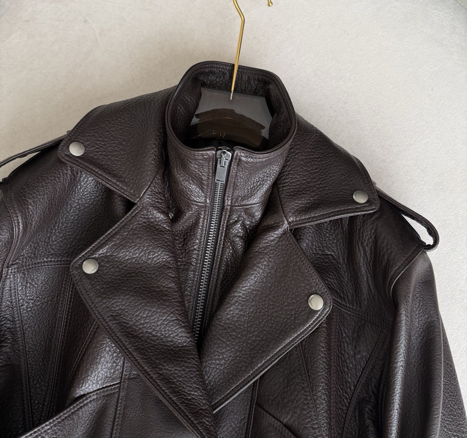 YSL Cropped Leather Biker Jacket