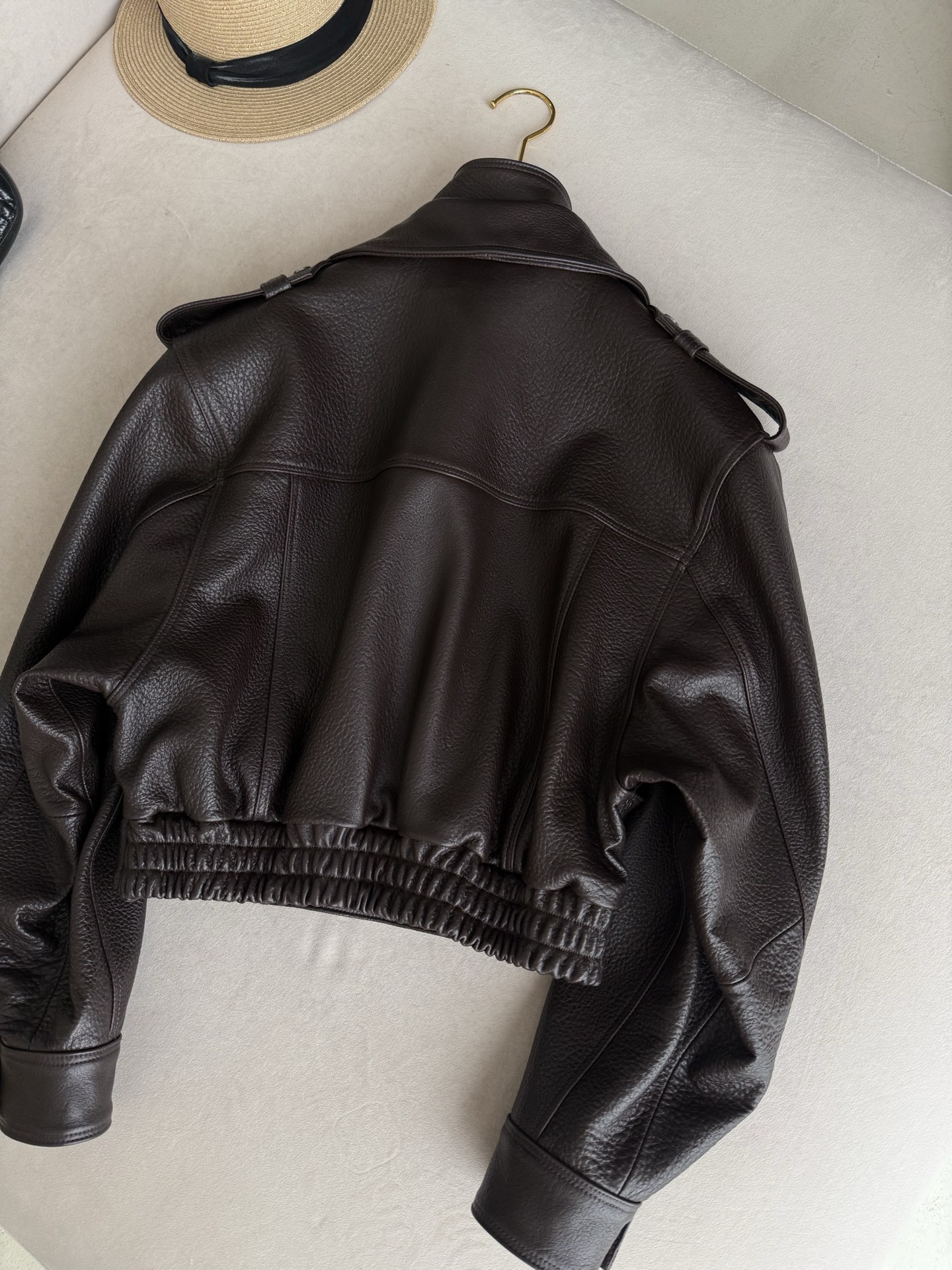 YSL Cropped Leather Biker Jacket