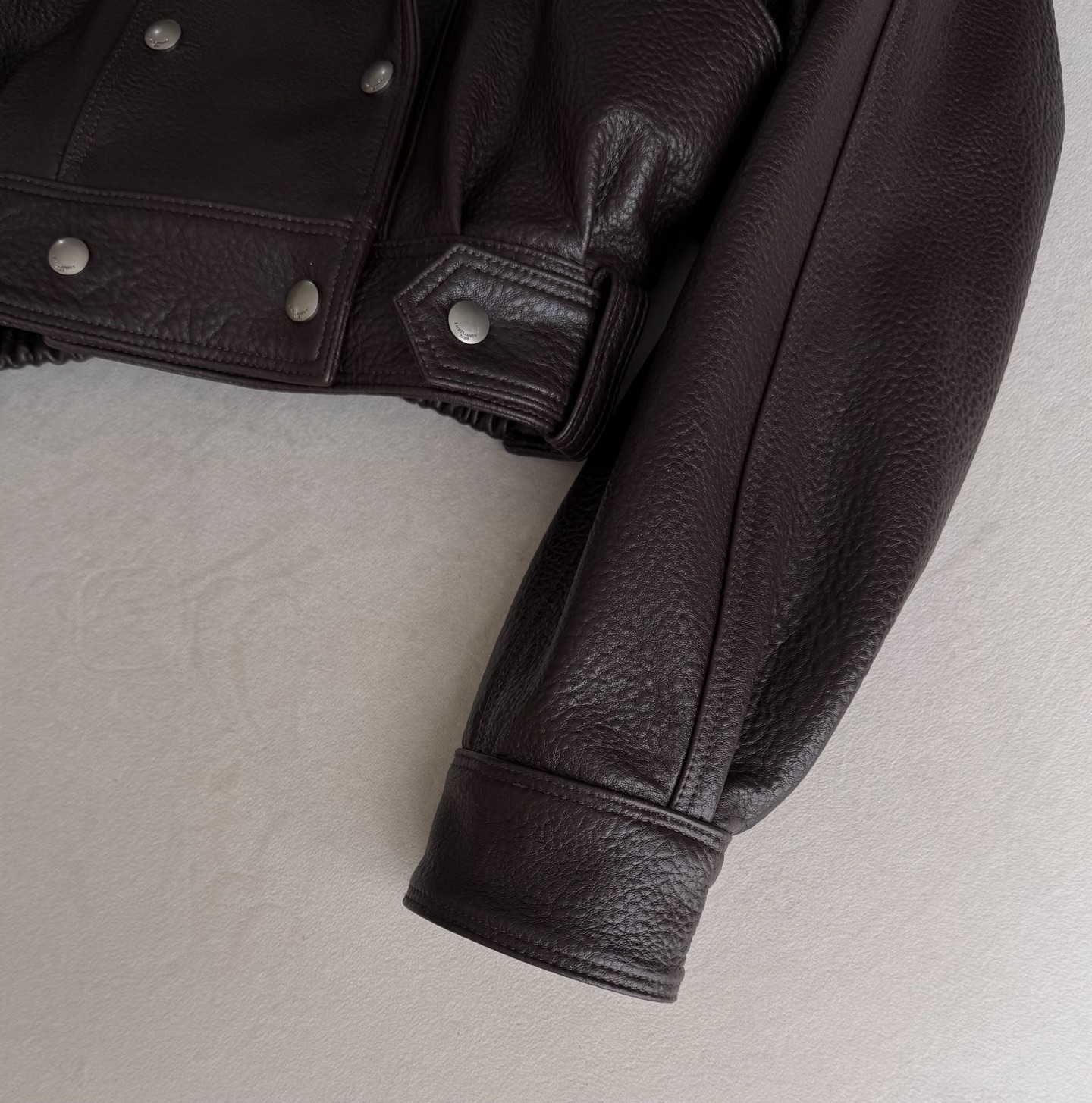 YSL Cropped Leather Biker Jacket