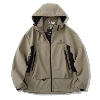 Arc’teryx Replica Clothing Coats & Jackets ArmyGreen Black Green Red White Splicing Unisex Spring/Fall Collection Hooded Top