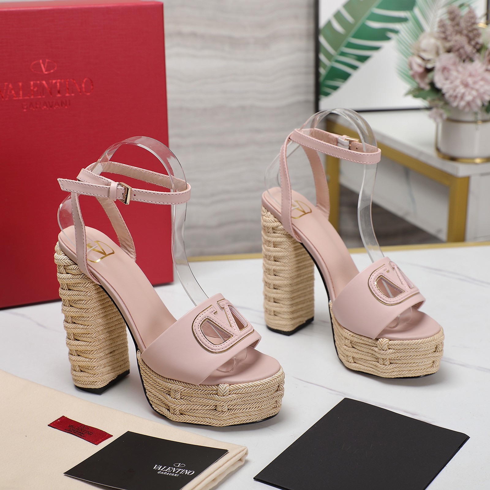 Valentino Platform Sandals - Braided Detailing, Ankle Strap, and Leather Sole 3 a1719667518135 5010